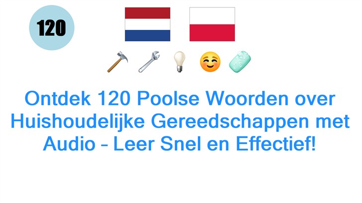 Ontdek 120 Poolse Woorden over Huishoudelijke Gereedschappen met Audio – Leer Snel en Effectief!